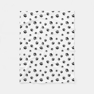 Cobertor De Velo Padrão de impressão de pata preta