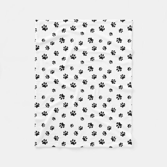 Cobertor De Velo Padrão de impressão de pata preta (Frente)