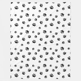 Cobertor De Velo Padrão de impressão de pata preta