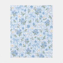 Padrão de Laços Florais em Xadrez Azul e Margarida