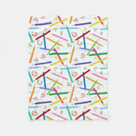 Cobertor De Velo Padrão de Lápis Colorido