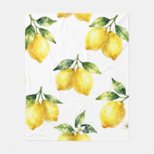 Cobertor De Velo Padrão de Limão em Aquarela