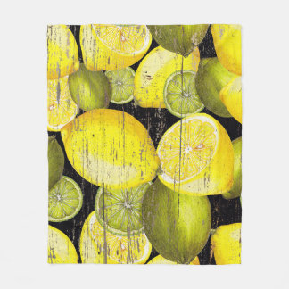 Cobertor De Velo Padrão De Limão: Madeira Desenhada À Mão.