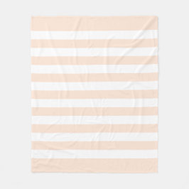 Cobertor De Velo Padrão de Linhas em Pastel de Pêssego e Branco