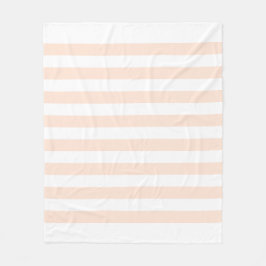Cobertor De Velo Padrão de Linhas Pastel Branco e Pêssego