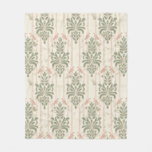 Cobertor De Velo Padrão de Listra de Damasco Retro Francês – Verde-
