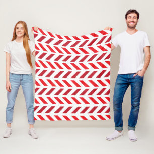 Cobertor De Velo Padrão de Listra Ziguezague Marrom Vermelho