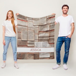 Cobertor De Velo Padrão de Livros Abertos Fofo Personalizado