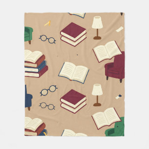 Cobertor De Velo Padrão de Livros de Cantinho de Leitura Aconchegan