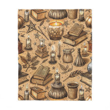 Padrão de Livros e Velas de Bruxaria Vintage (2)