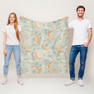 Cobertor De Velo Padrão de Lua Floral Boho Celestial (8)