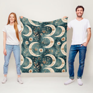 Cobertor De Velo Padrão de Lua Floral Boho Celestial (9)