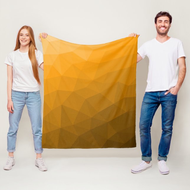 Cobertor De Velo Padrão de malha geométrica com gradiente laranja (In Situ)