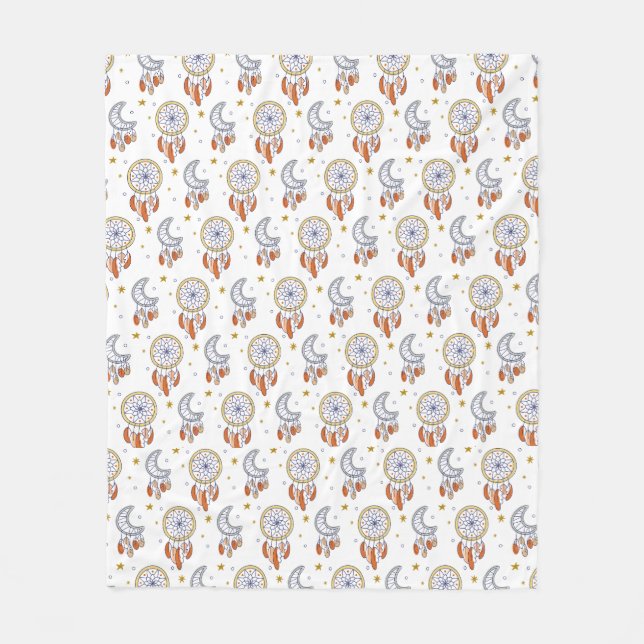 Cobertor De Velo Padrão de Mandala Boho Retro Whimsical (Frente)