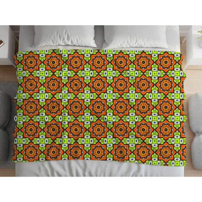 Cobertor De Velo Padrão de mandala geométrica colorida (Criador carregado)