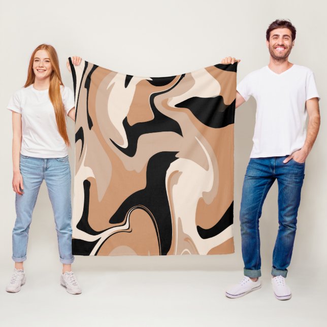 Cobertor De Velo Padrão de mármore preto e bronzeado (In Situ)