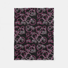 Cobertor De Velo Padrão de Meninas Rosa Neon Jogo de Vídeo