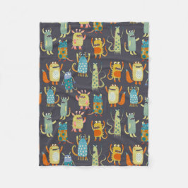 Cobertor De Velo Padrão de Monstros Divertidos