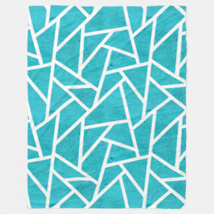 Cobertor De Velo Padrão de mosaico azul-esverdeado e branco