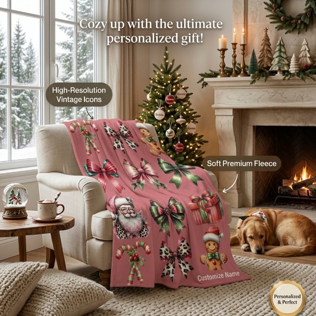 Cobertor De Velo Padrão de Natal acolhedor personalizado (Criador carregado)