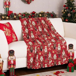 Cobertor De Velo Padrão de Natal de quebra-nozes vermelhos