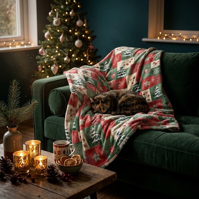 Cobertor De Velo Padrão de natal em patchwork country (Criador carregado)