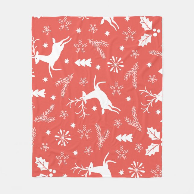 Cobertor De Velo Padrão de Natal Festivo Sem Costura (Frente)