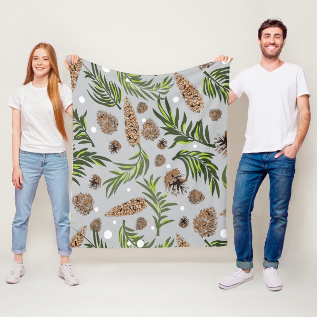 Cobertor De Velo Padrão de Natal, Pine Snow 10 (In Situ)