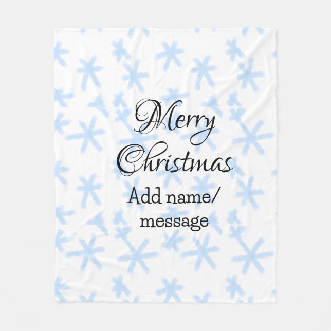 Cobertor De Velo Padrão de neve azul escamas de Natal padrão de nev (Frente)