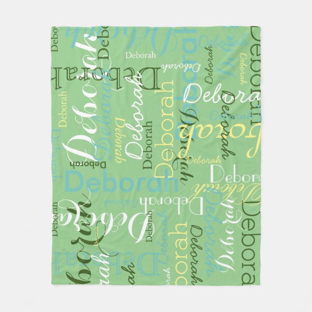 Cobertor De Velo padrão de nome verde de sábado (Frente)
