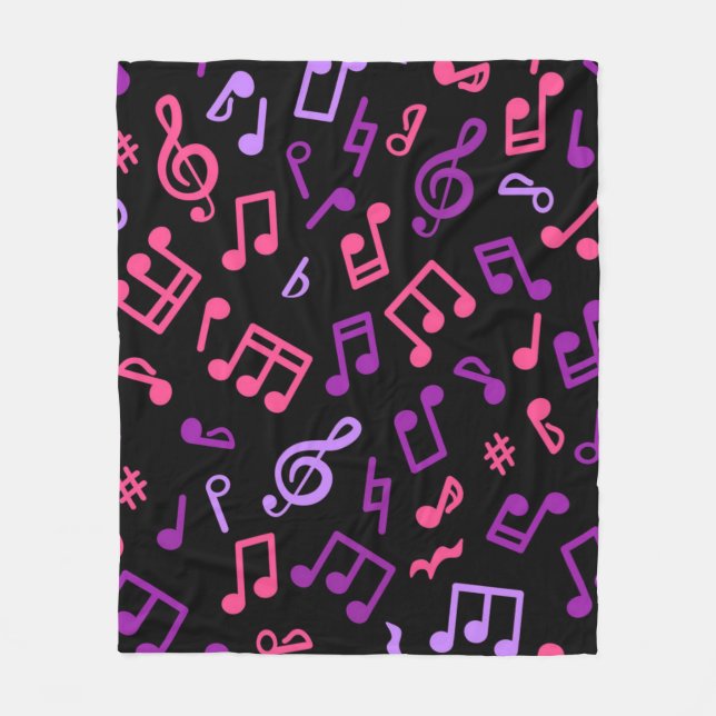 Cobertor De Velo Padrão de notas de música (Frente)
