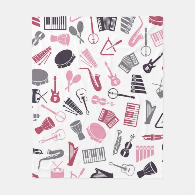 Cobertor De Velo Padrão de notas de música (Frente)