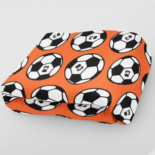 Cobertor De Velo Padrão de Número de Bola de Futebol Laranja