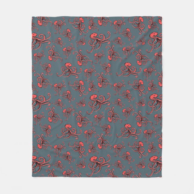 Cobertor De Velo Padrão de Octopus Sneaky (Frente)