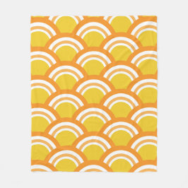 Cobertor De Velo Padrão de Onda Japonesa Seigaiha Amarelo