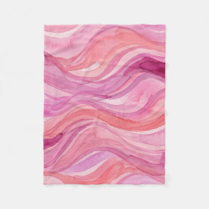 Cobertor De Velo Padrão de Ondas de Aquarela Rosa