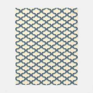 Cobertor De Velo Padrão de ondas de estilo reverso azul