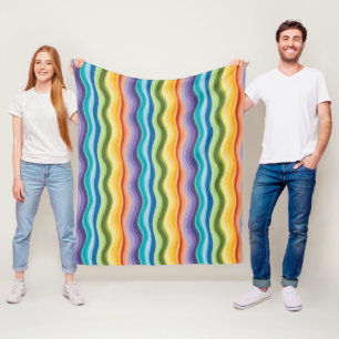 Cobertor De Velo Padrão de Ondulações Multicoloridas 2