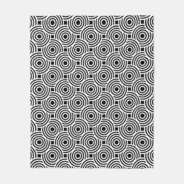 Cobertor De Velo Padrão de Op-Art do Anel Branco em Círculo Branco 