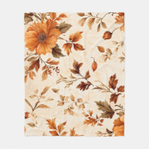 Padrão de outono Floral de Forte Laranja Amber Vin