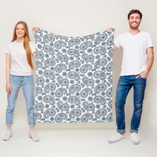 Cobertor De Velo Padrão de paisley azul escuro indiano sem costura