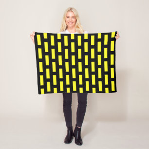 Cobertor De Velo Padrão de parede preto e amarelo