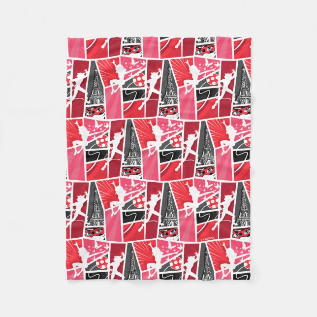 Cobertor De Velo Padrão de Paris de Ladybug em quadrinhos milaculos (Frente)