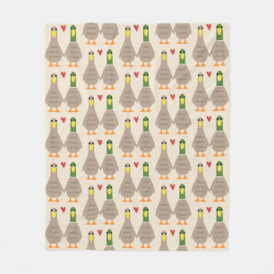 Cobertor De Velo Padrão de Patos de Amor Fofos   Patos de mãos dada