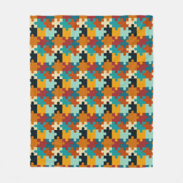 Cobertor De Velo Padrão de peças de Quebra-cabeça estética de vinhe