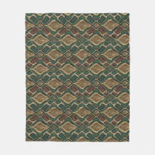 Cobertor De Velo Padrão de Pele de Cobra Verde e Dourado - Estampa