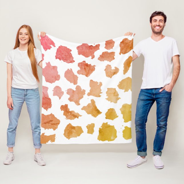 Cobertor De Velo Padrão de Pele de Vaca de Aquarela (In Situ)