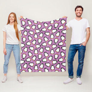 Cobertor De Velo Padrão de pinguim roxo fofo