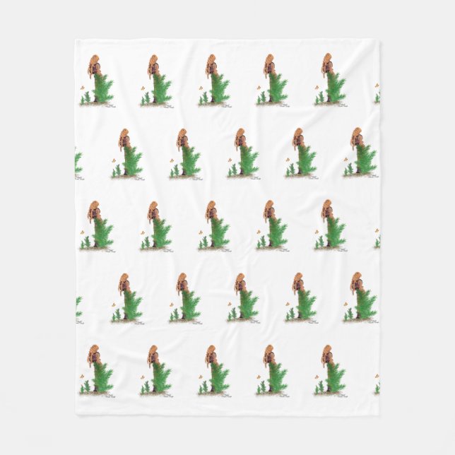 Cobertor De Velo Padrão de Pinup Girl do Hiker Redhead (Frente)