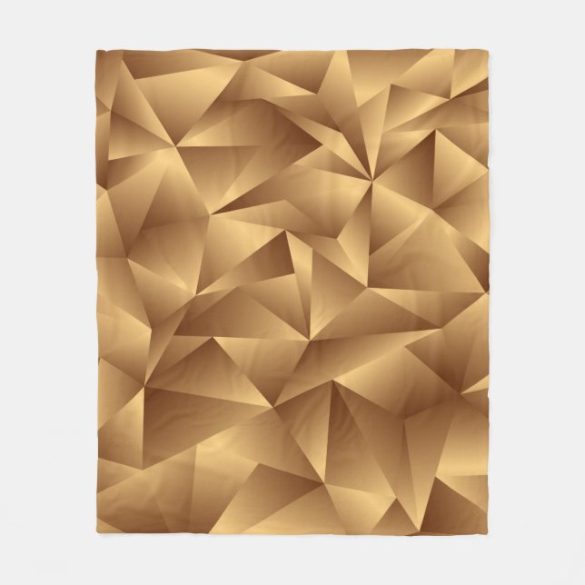 Cobertor De Velo Padrão de polígono dourado de luxo (Frente)
